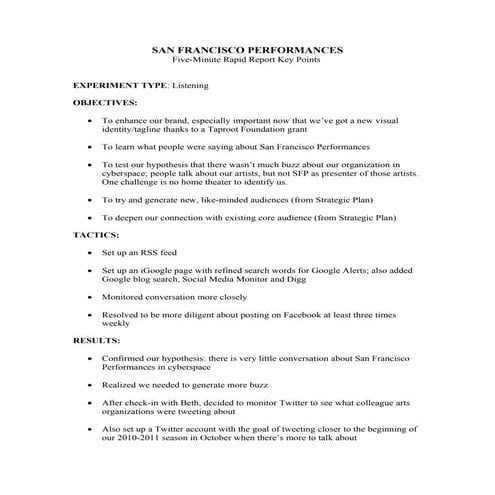 San francisco performances