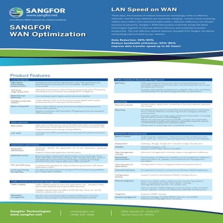 Sangfor wan optimization data sheet