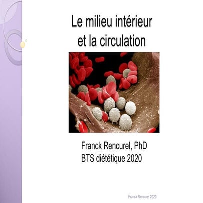 BTS diététique Sang lymphe circulation