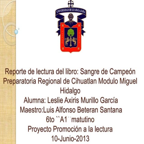 Presentacion sangre de campeon | PPTX