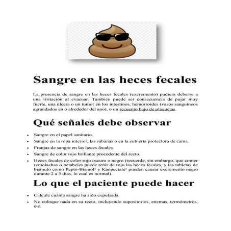Sangre en las heces fecales | PDF