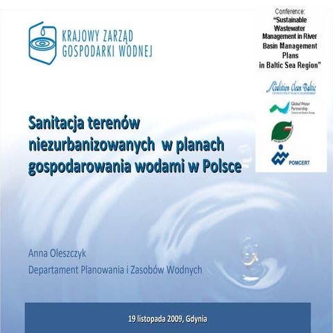 Sanitacja terenów niezurbanizowanych  w planach gospodarowania wodami w Polsce