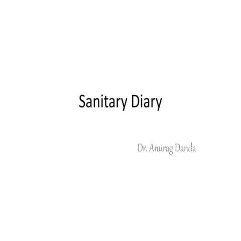 Sanitary diary