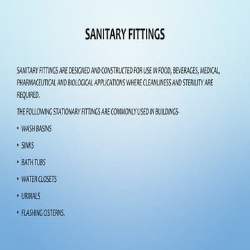 SANITARY FIXTURES | PPT