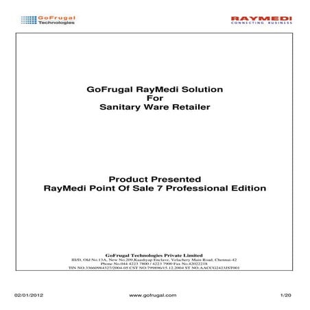 Sanitary ware point of sales