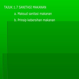 TOPIK:SANITASI MAKANAN
