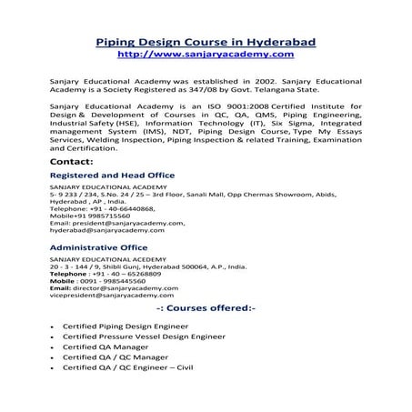 QA / QC course in india