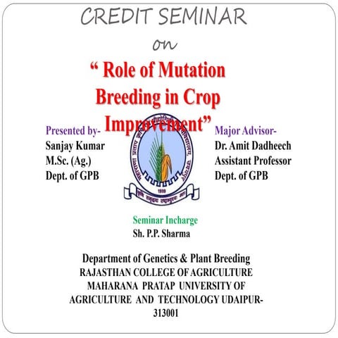 Role of mutation breding in crop improvement 