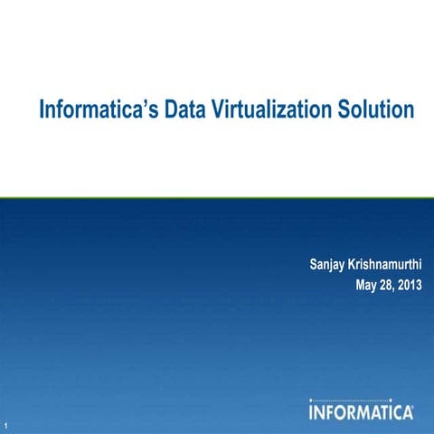 The Hive Data Virtualization Introduction - Sanjay Krishnamurti, Chief Archit...