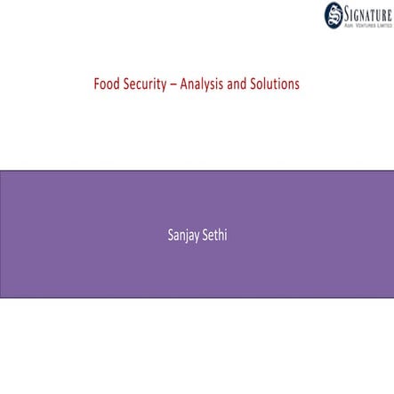 Challenges and Solutions to Food Security | PDF
