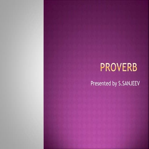 PROVERBS | PPTX