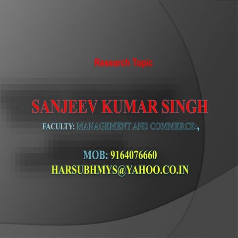 Sanjeev research topic