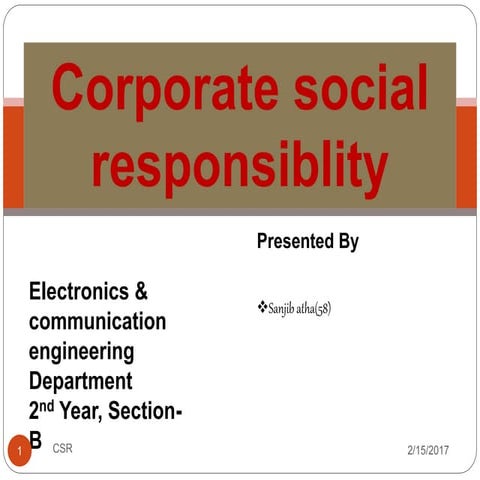 Corporate Social Responsibility Module 1 | PPTX