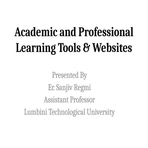 Power point presentation of advance and professional learning tools and website