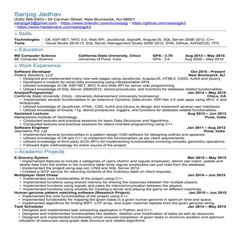 Sanjog Jadhav resume