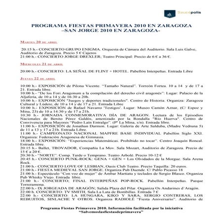 Actos San Jorge 2010 zaragoza