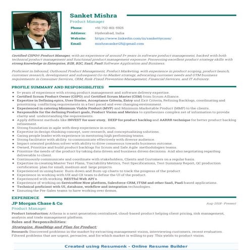 Sanket mishra cv