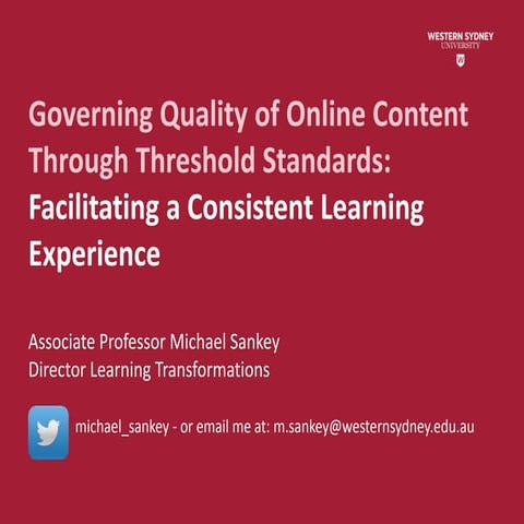 Governing Quality Of Online Content Through Threshold Standards: Facilitating...