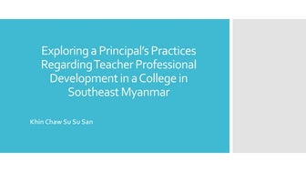 Exploring a principal's practices regarding teacher professional development