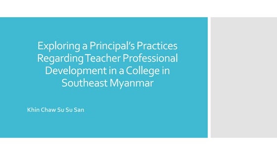 Exploring a principal's practices regarding teacher professional development