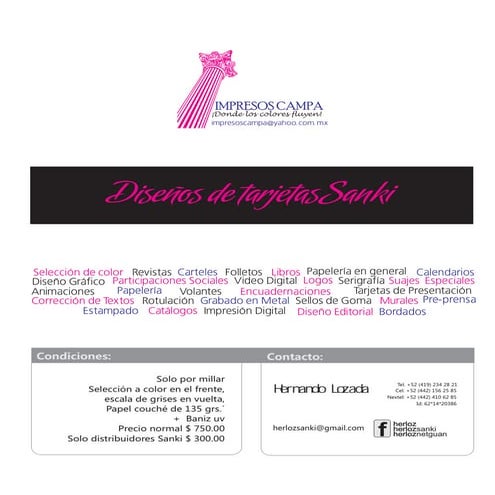 Sanki Tarjetas de Presentación