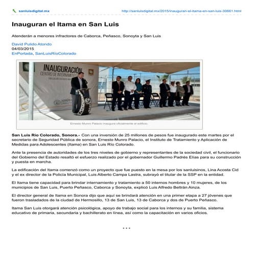 04-03-2015 Inauguran El Itama en San Luis.