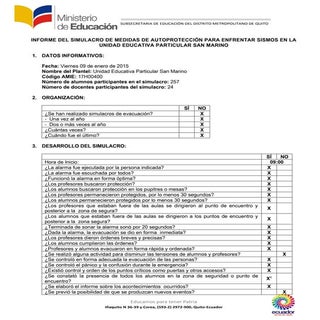 San marino informe del simulacro de...