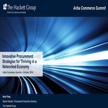 Innovative Procurement Strategies for Thriving in a Networked Economy