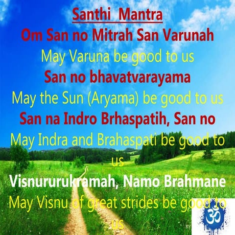 Santhi Mantra - Peace Invocation - San no mitrah | PPT