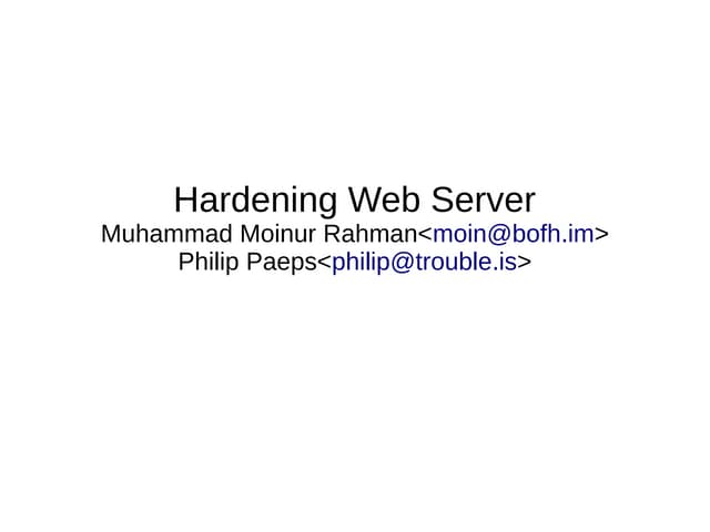 FreeBSD and Hardening Web Server