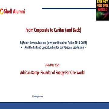 EFOW : In Conversation with Shell Alumni 26th May 2025