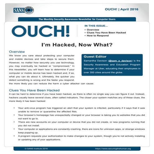 SANS OUCH Newsletter April 2016