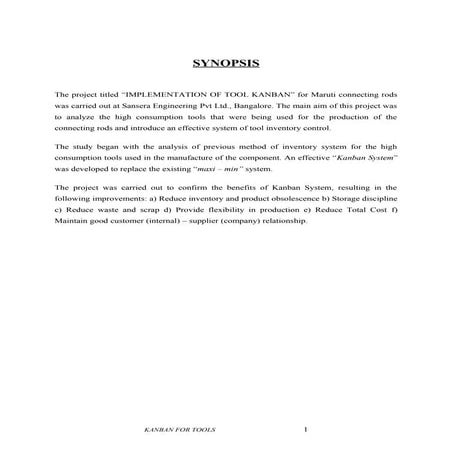 Sansera Project Report