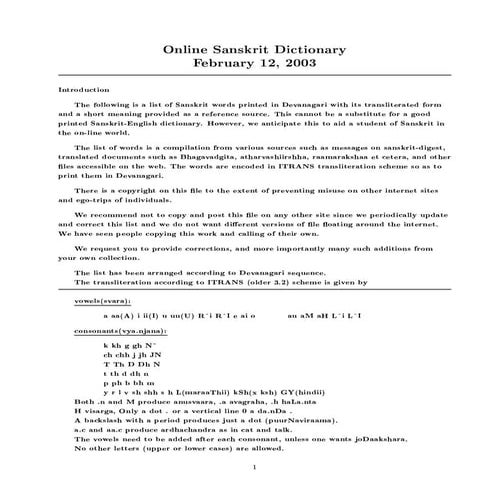 Sanskrit Devnagary Dictionary.Odt