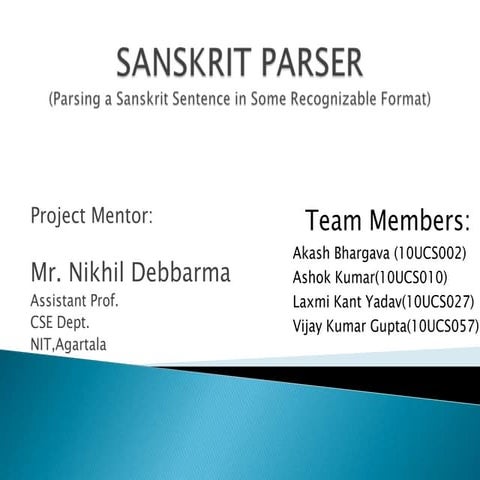 Sanskrit parser Project Report