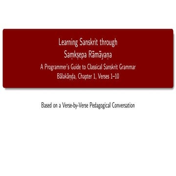 Sanskrit beginners course-part1 | PDF