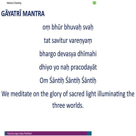 Sanskrit Vedic Mantra Chanting TTC - oṃ bhūr bhuvaḥ svaḥ  tat savitur vareṇyaṃ