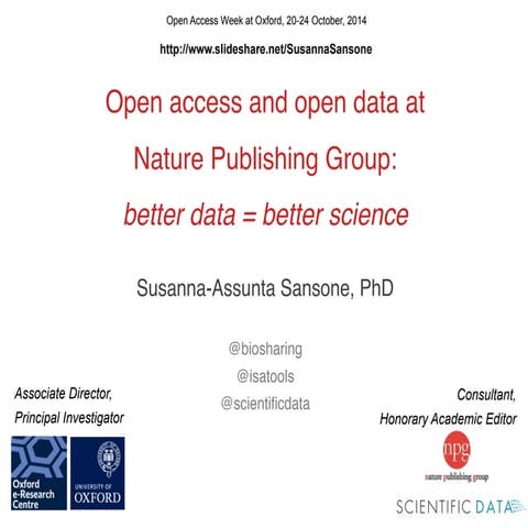 Open Access Week - Oxford, 20-24 Oct 2014