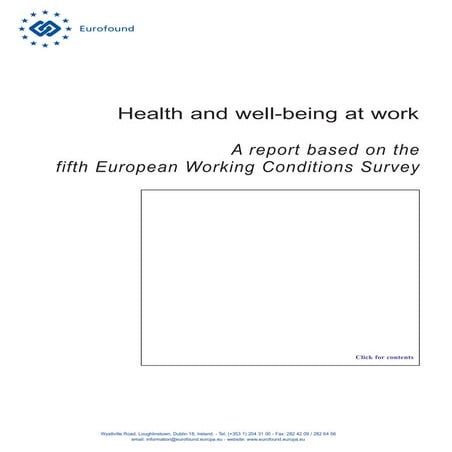 Santé et bien être au travail UE 2013
