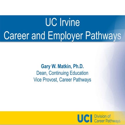Santa Ana Chamber of Commerce Presentation about UC Irvine Career Services
