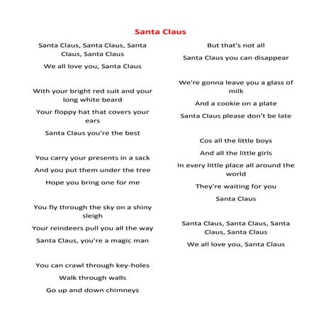 Santa claus song | PDF