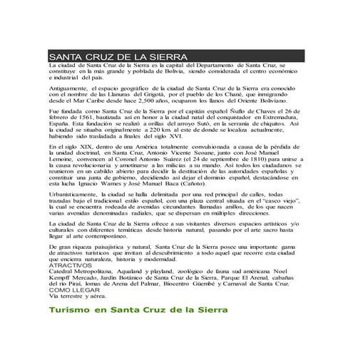 Santa cruz de la sierra | DOCX