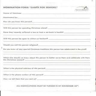 Santa for seniors form