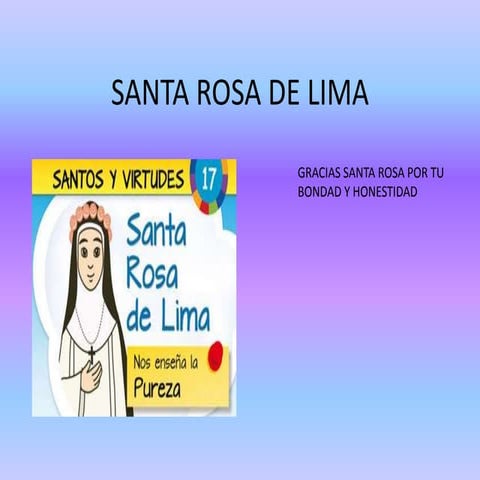 Homenaje a Santa Rosa de Lima | PPTX