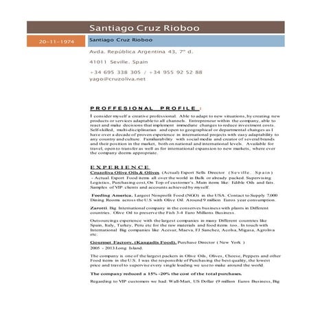 S a n t i a g o  c r u z  c v english version final 2016