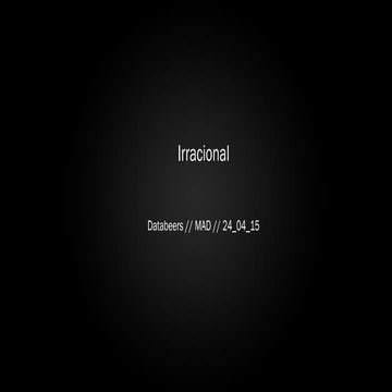 [Databeers] 20150423 “Llámalo irracional”. Santiago López. 