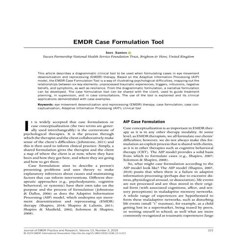 EMDR Case Formulation Tool - Ines Santos