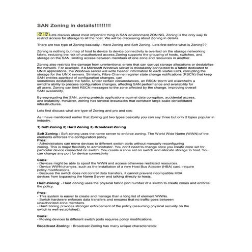 San zoning in details