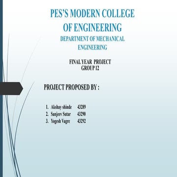 Final Year Mechanical Project | PPT