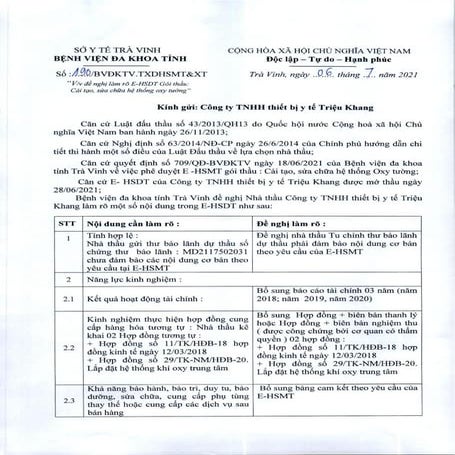 Saoy 190 bvdktv-txd hsmt-xt  cv  vv dn lam ro e-hsdt gt cai tao-sua chua he thong oxy tuong